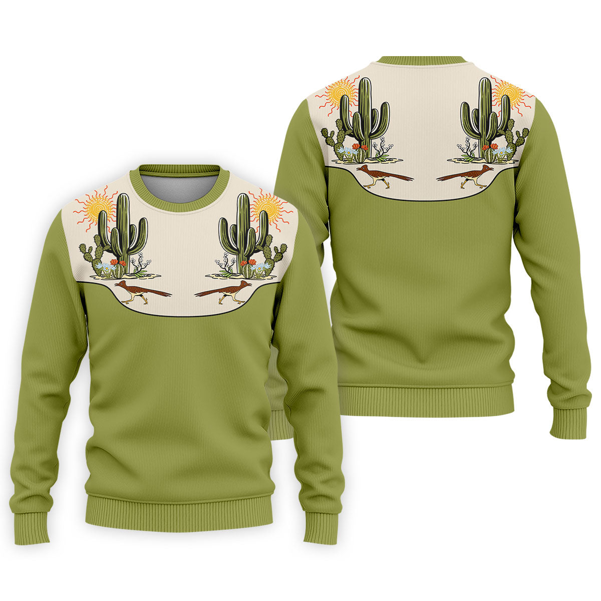 Desert Cactus Roadrunner Golf Polo Shirt, Golf Polo Shirts For Men, Hawaiian Golf Shirt