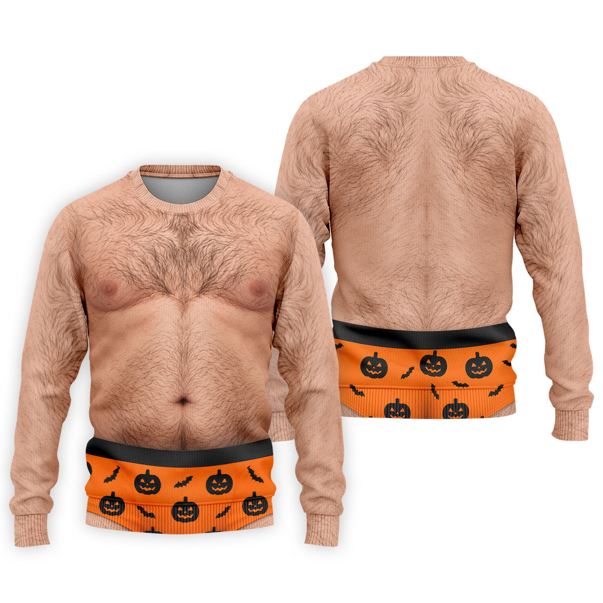 Funny Hairy Chest Halloween Costume Polo Shirt, Golf Shirts For Men, Halloween Golf Shirt