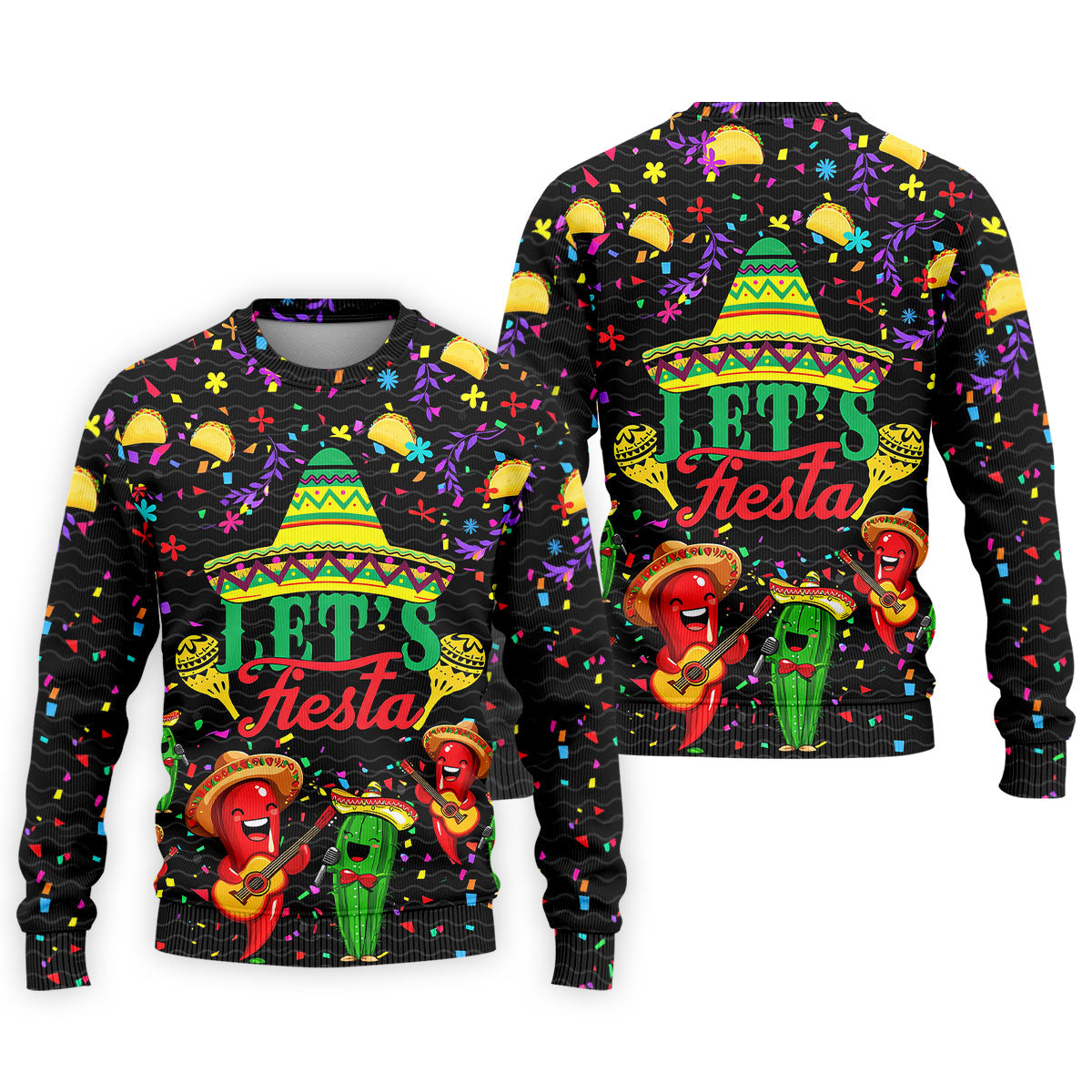 Let's Fiesta Party Golf Tops For Men, Cinco De Mayo Celebration Golf Shirts For Men