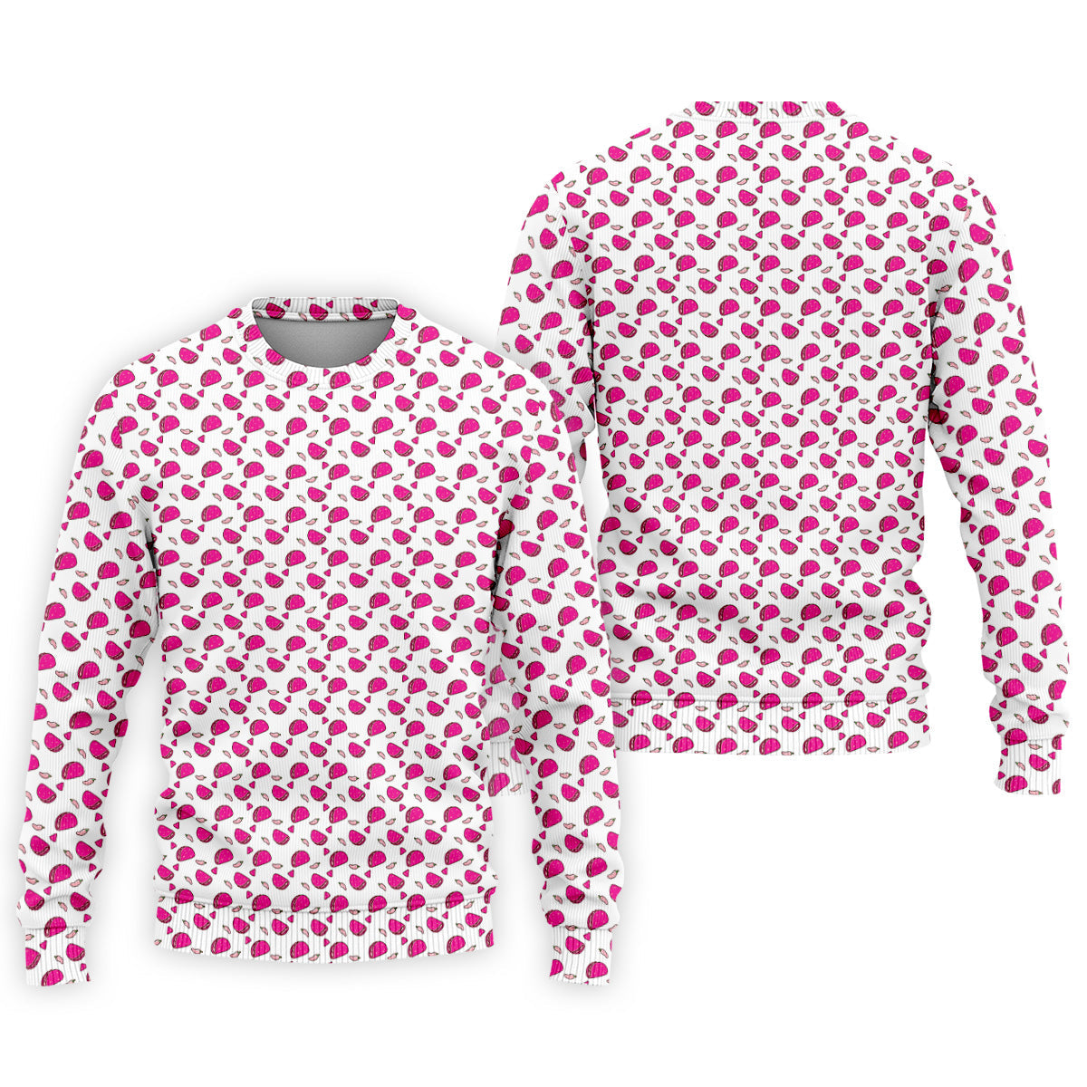 The Pink Taco Seamless Pattern White Golf Shirt, Golf Tops For Men, Tacos Lover Golf Gift For Men