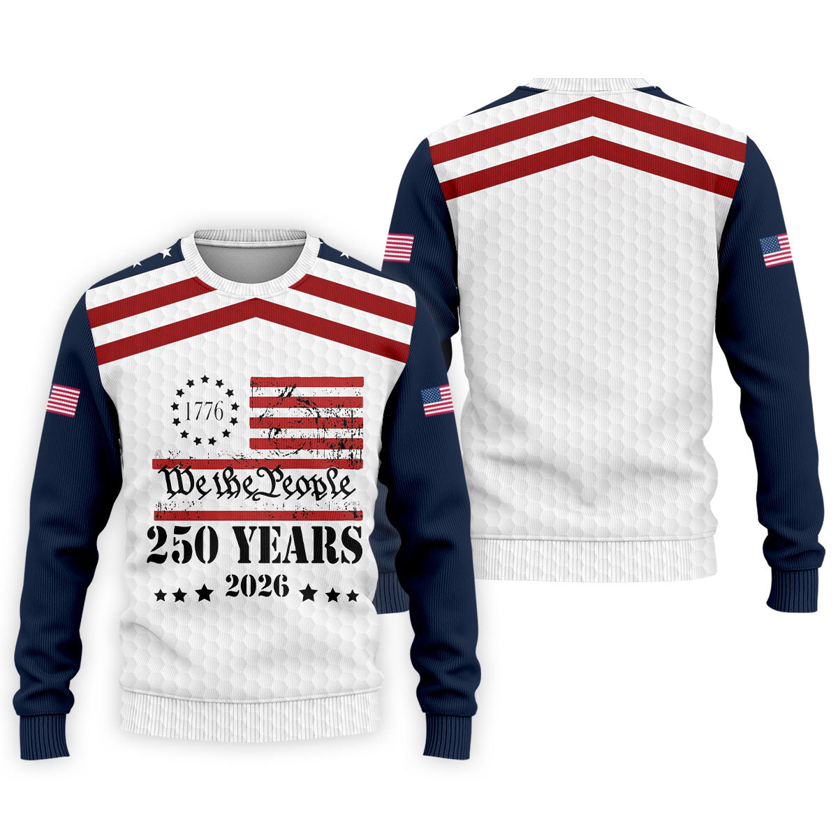 We The People 250 Years US Flag Golf Shirt, Patriotic 4th Of July Golf Shirts For Men