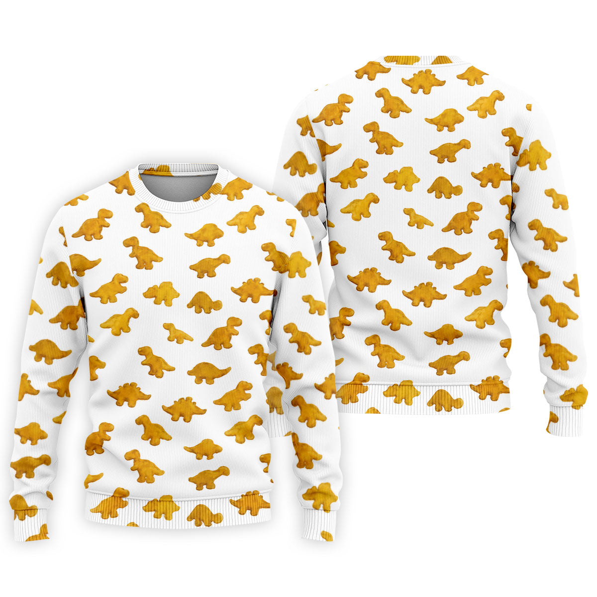 Cute Dinosaur Cookie Pattern Men's Golf Shirt, Golf Shirts For Men, Printed Golf Shirts