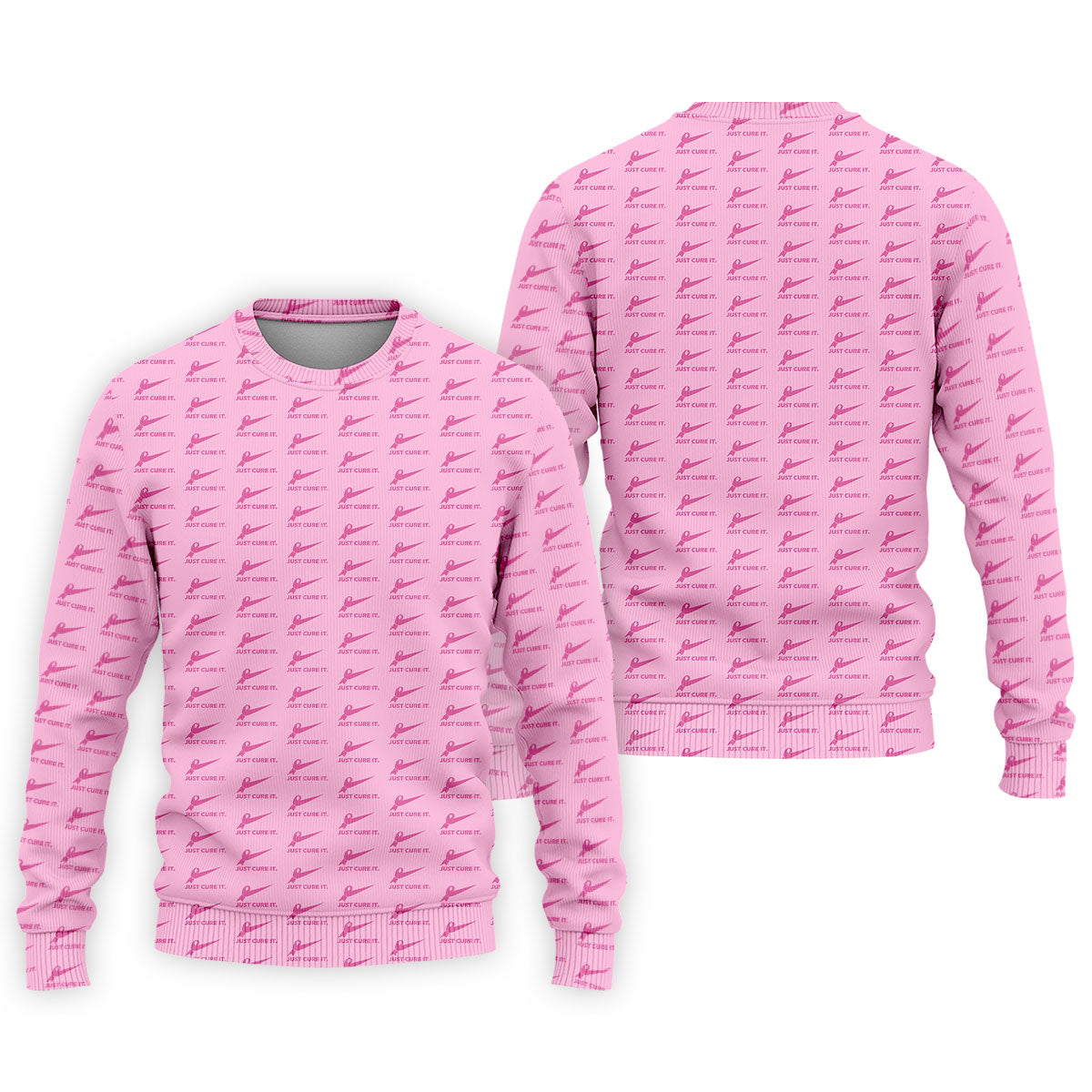 Just Cure It Pink Ribbon Breast Cancer Golf Shirt, Mens Golf Polo, Printed Golf Shirts
