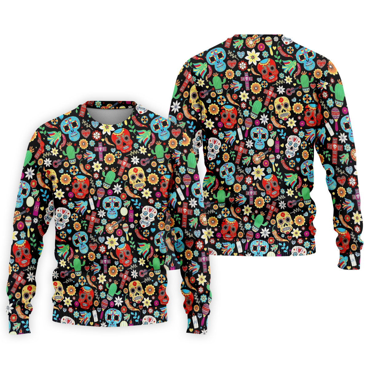 Skull With Flowers Cinco De Mayo Celebration Fiesta Themed Golf Tops For Men, Golf Shirts For Men