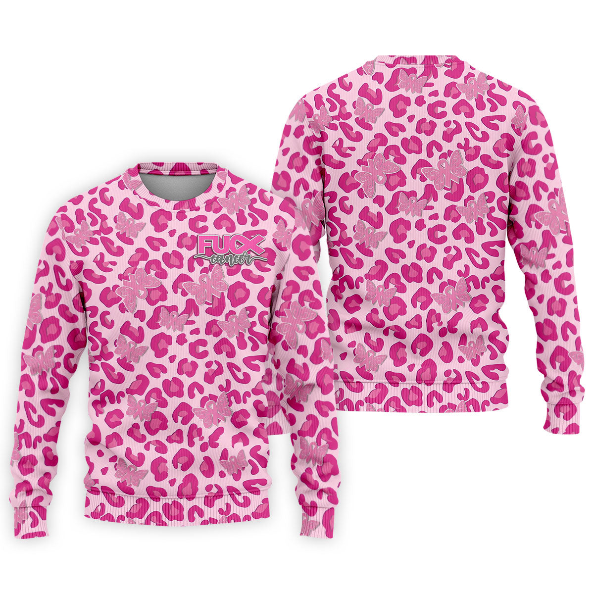 F*ck Cancer Leopard Butterfly Breast Cancer Polo Shirt, Men's Golf Shirt, Mens Golf Polo