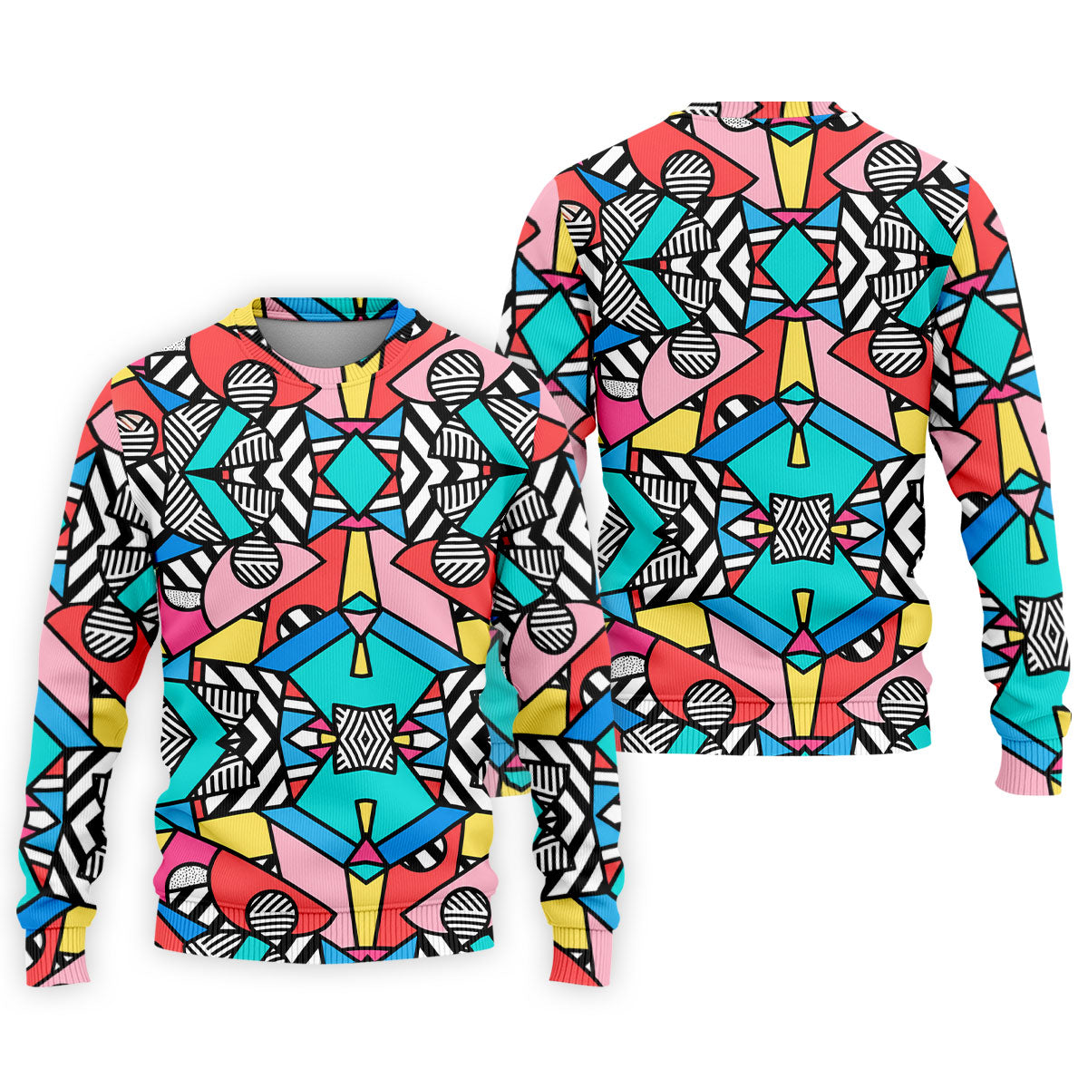 Abstract Geometric Pop Art Golf Polo Shirt, Men's Golf Shirt, Mens Golf Apparel