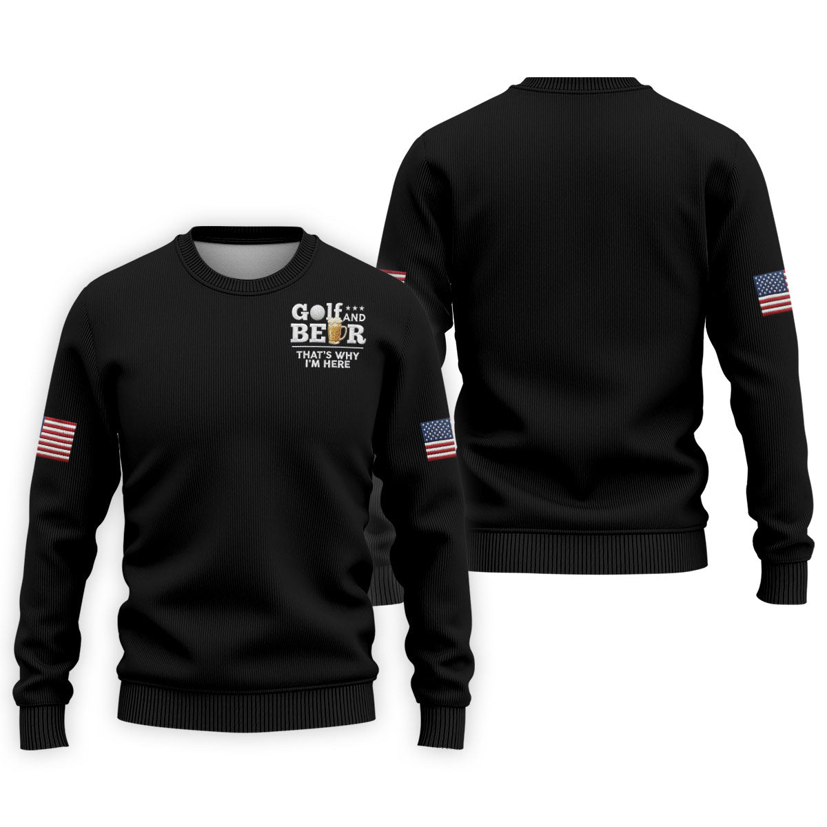 Golf And Beer That's Why I'm Here 250 Years US Flag Golf Shirt, Patriotic 4th Of July Golf Shirts For Men
