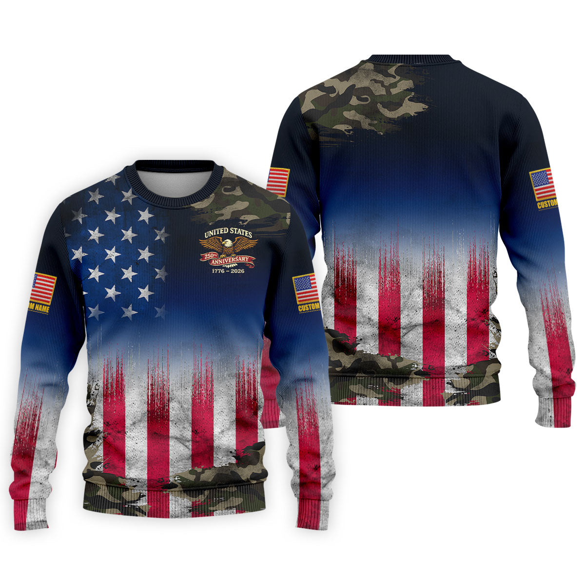 United States 250th Anniversary Camo Patriotic 4th Of July Golf Shirt, Distressed Flag Golf Shirts For Men