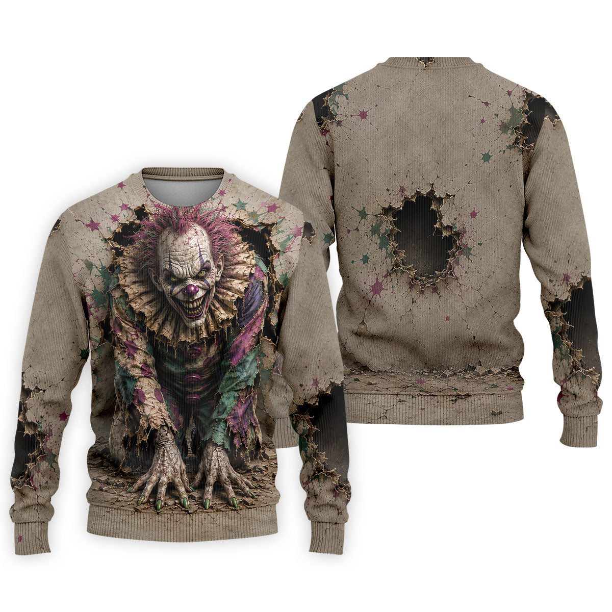 Halloween Purple Horror Character Golf Shirt, Golf Apparel For Men, Printed Golf Shirts