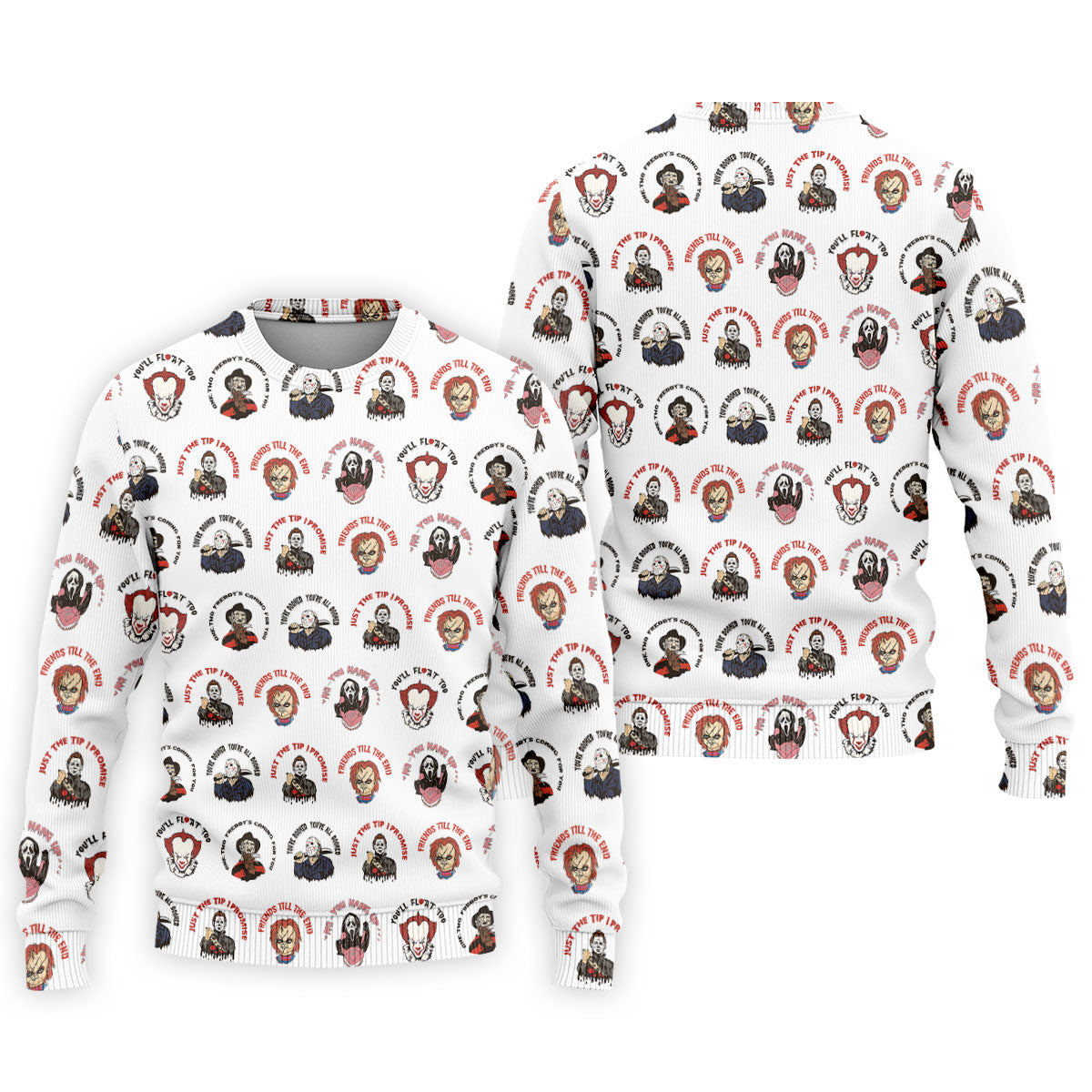 Just The Tip I Promise Horror Character Villains Golf Polo Shirt, Mens Golf Polo, Printed Golf Shirts