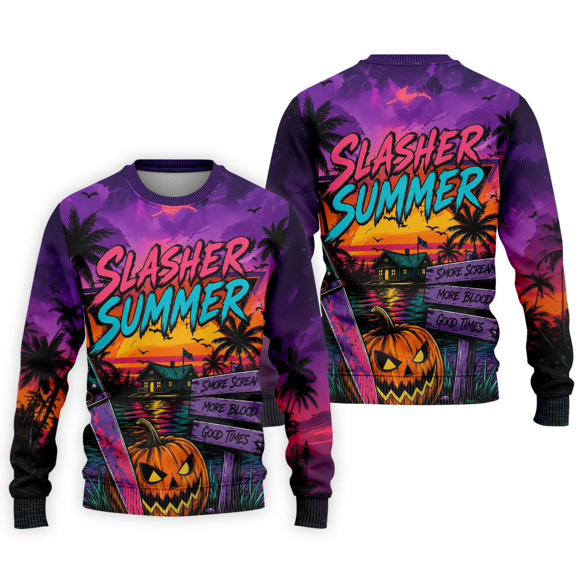 Slasher Summer Halloween Golf Shirt, Printed Golf Shirts, Hawaiian Golf Shirt