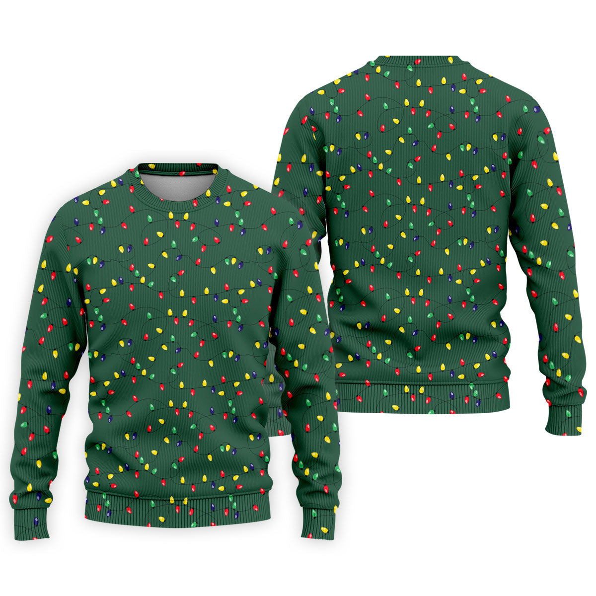 Christmas Colorful Lights Green Golf Shirt, Christmas Golf Shirt, Polo Shirts For Men, Golf Gift For Men
