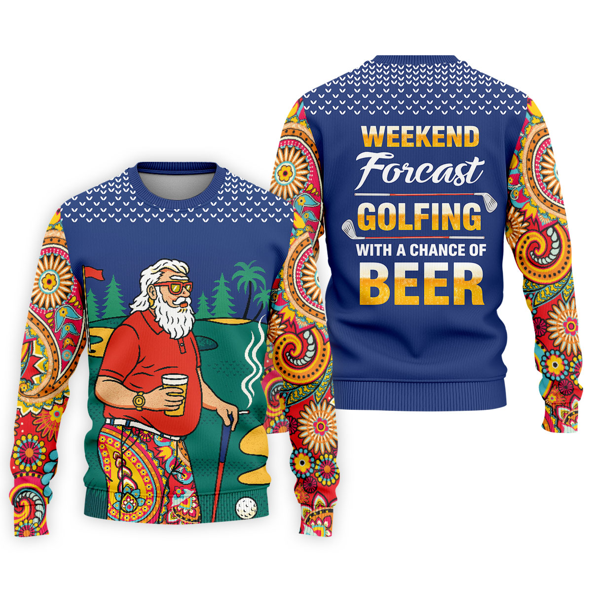 Funny Bearded Golfer Beer Lover Hawaiian Golf Shirt, Hawaiian Golf Shirt, Printed Golf Shirts
