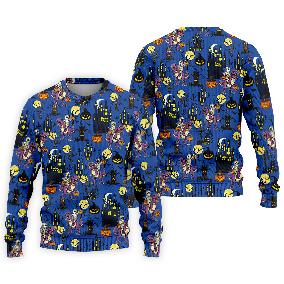 Dinosaur Mummy Pumpkin Halloween Polo Shirt, Mens Golf Shirts, Golf Polo Shirts For Men