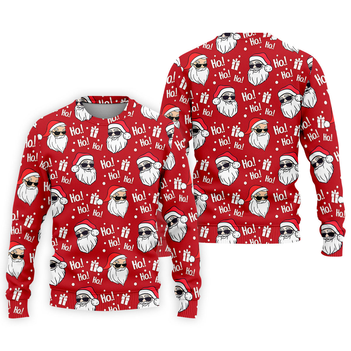 Santa Claus Pattern Christmas Red Golf Tops For Men, Christmas Golf Shirt, Polo Shirts For Men