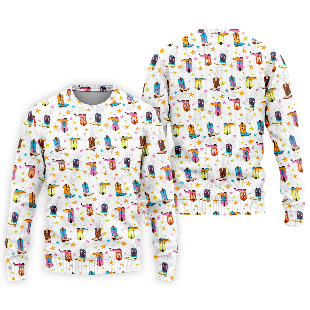 Colorful Cowboy Boots Western Hawaiian Shirt, Shirt For Men, Tropical Button Up Shirt