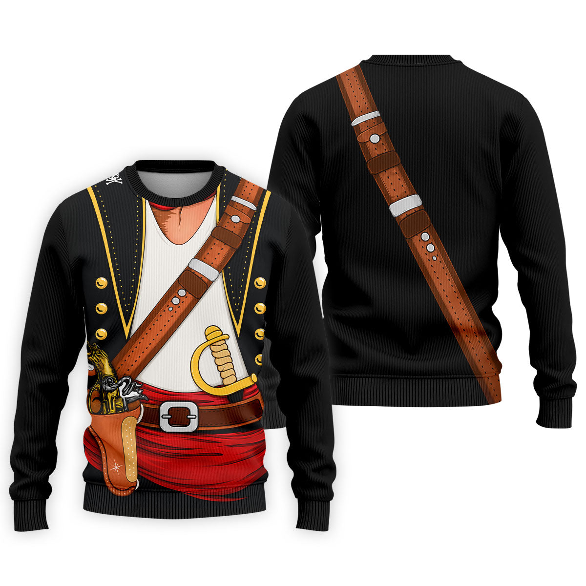 Swashbuckler Pirate Golf Shirt, Caribbean Captain Costume Pattern, Golf Shirt For Men