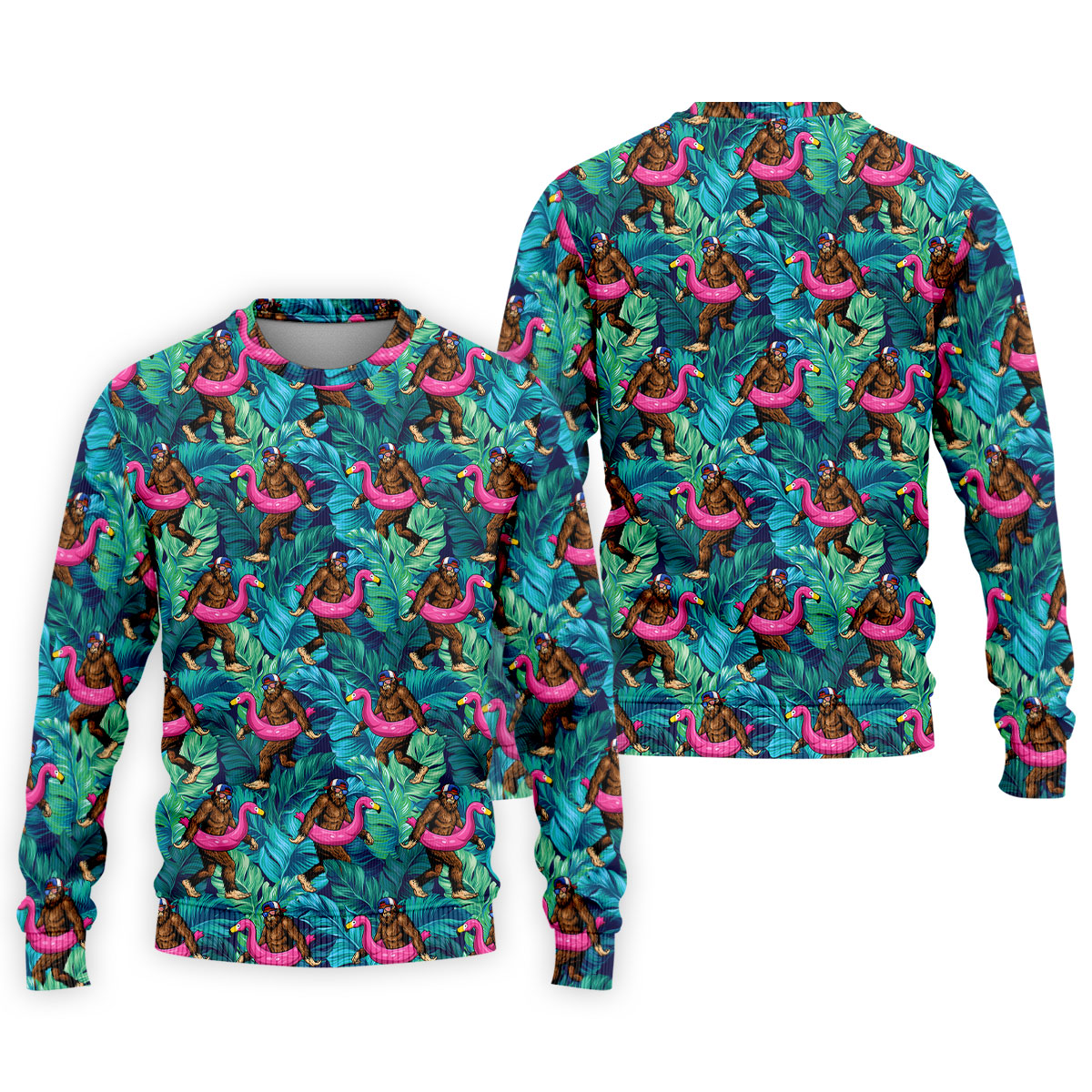 Tropical Flamingo Bigfoot Golf Shirt, 250 Years 4th Of July Patriotic Golf Shirts For Men