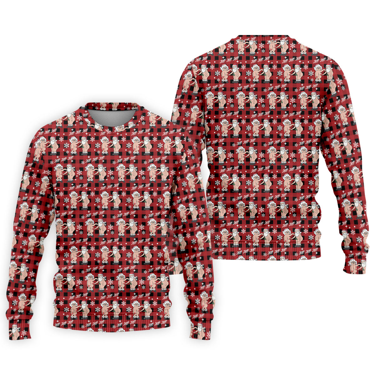 Ho Ho Ho Naughty Couple Funny Santa Christmas Golf Shirt, Fun Golf Shirts For Men, Polo Shirts For Men