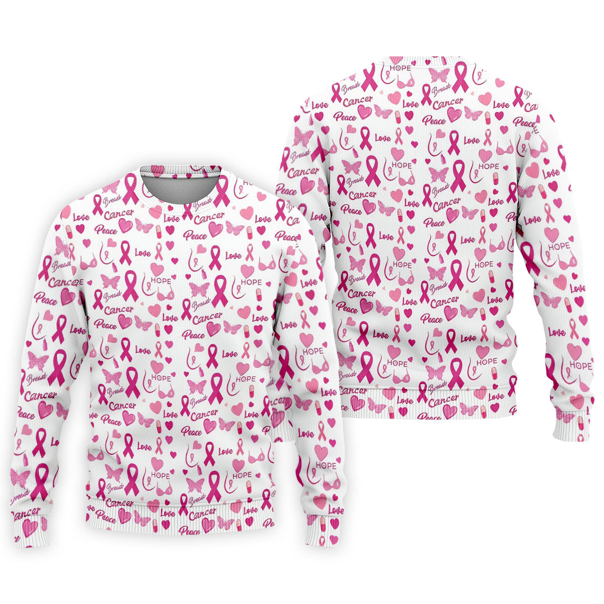 Love Hope Peace Butterfly Breast Cancer Polo Shirt, Mens Golf Polo, Printed Golf Shirts