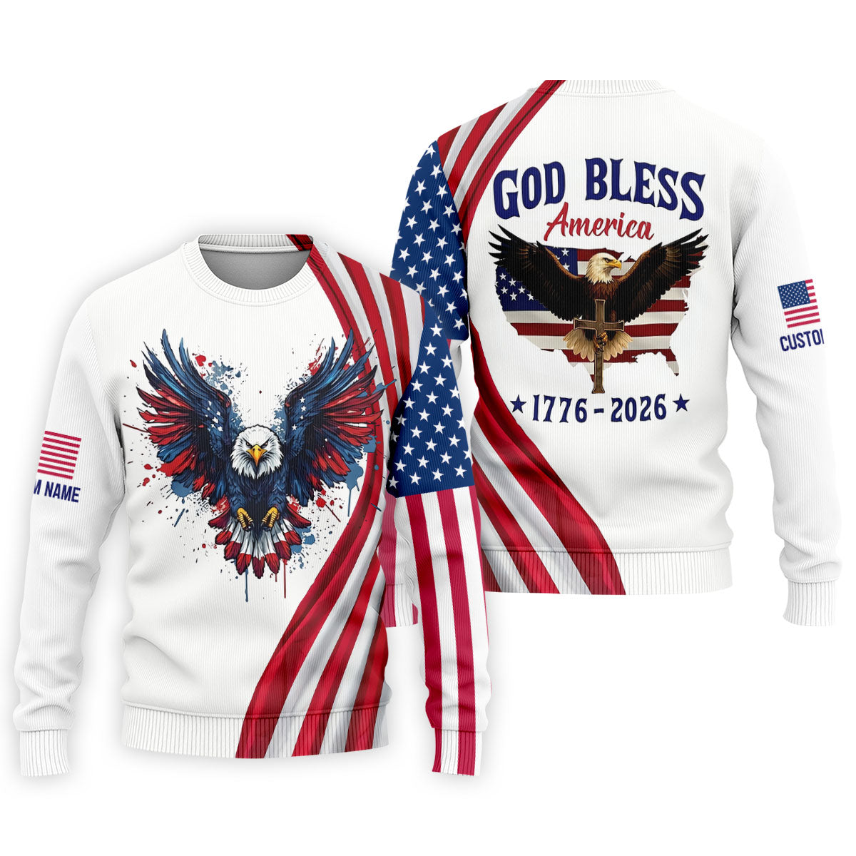 God Bless America 250 Years US Flag Golf Shirt, Patriotic 4th Of July Golf Shirts For Men