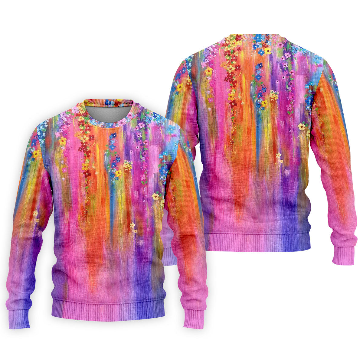Colorful Abstract Floral Painting Golf Polo, Golf Tops For Men, Golfing Apparel
