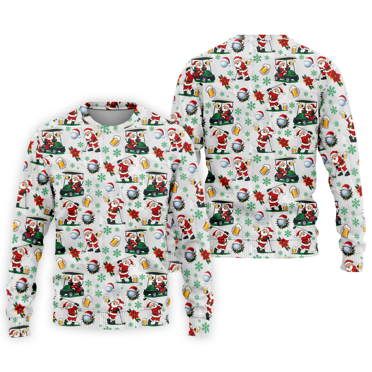 Santa Beer Christmas Golf Polo Shirt, Christmas Golf Shirt, Mens Golf Polo Shirt