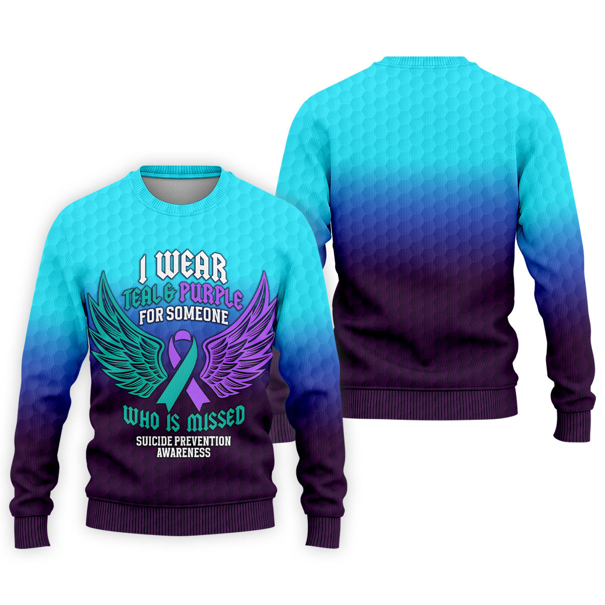 I Wear Teal And Purple Suicide Prevention Awareness Mens Golf Polo, Mens Golf Polo