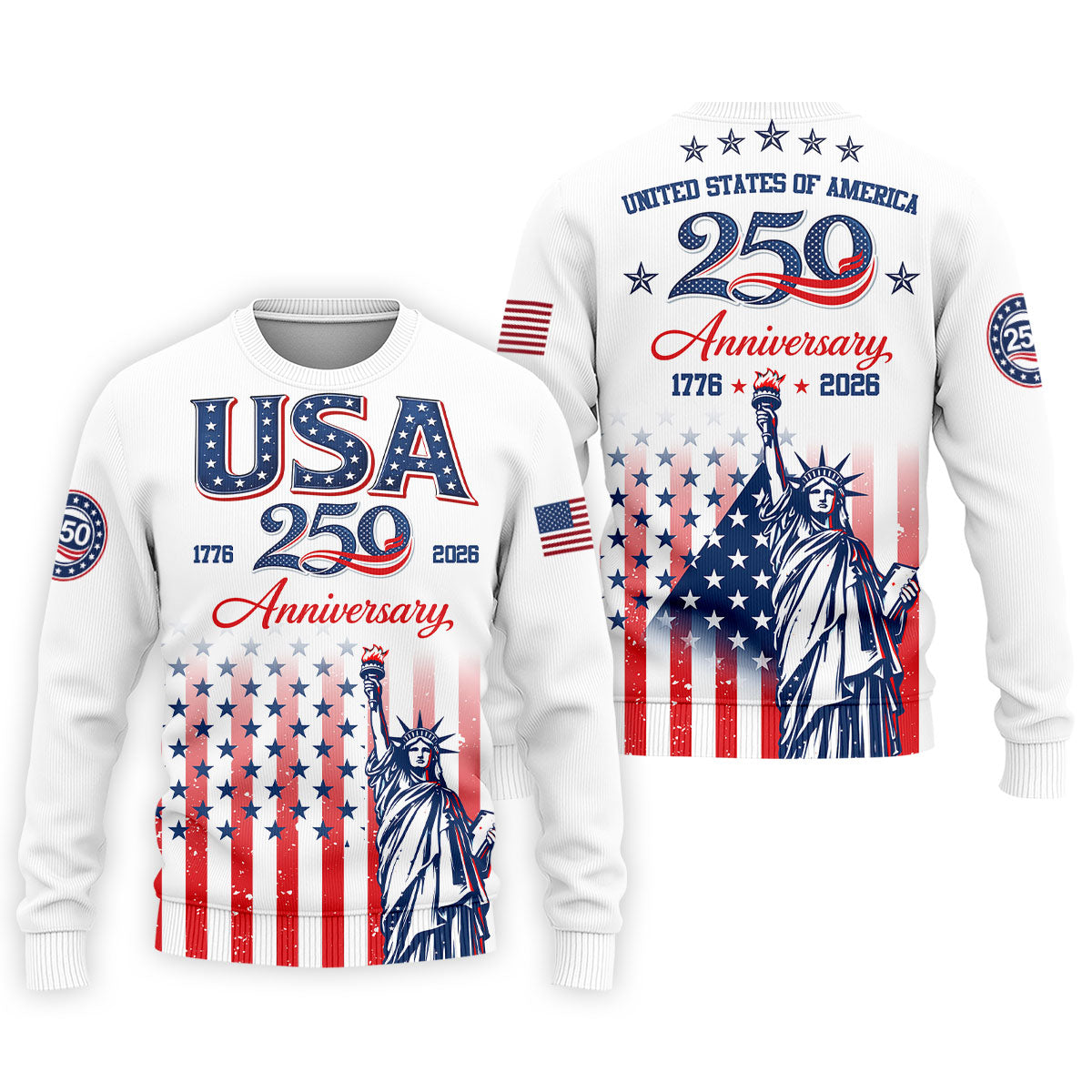 250 Anniversary Statue Of Liberty US Flag Golf Shirt, Patriotic 4th Of July Golf Shirts For Men
