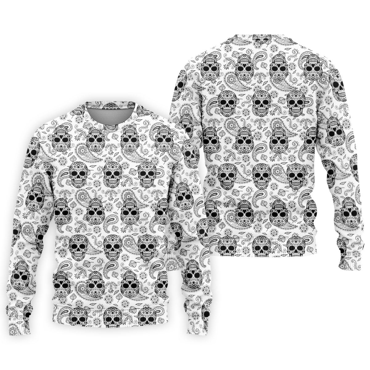 Sugar Skull Paisley Pattern Golf Polo Shirt, Hawaiian Golf Shirt, Golf Polo Shirts For Men