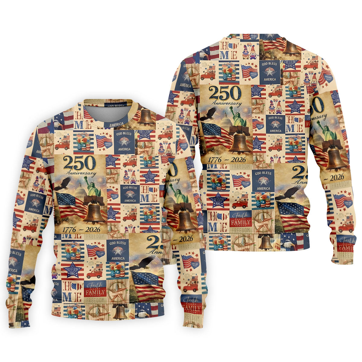 God Bless America Celebrating 250 Retro Golf Shirt, Patriotic 4th Of July Golf Shirts For Men