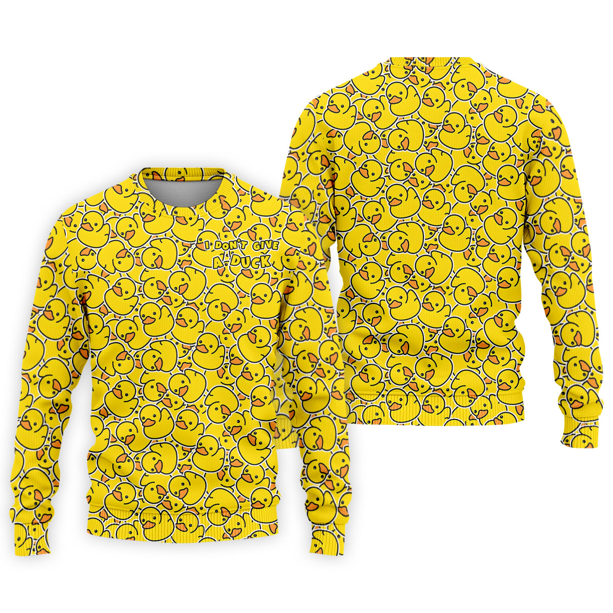 I Don't Give A Duck Yellow Rubber Duck Hawaiian Golf Shirt, Men's Funny Golf Shirts