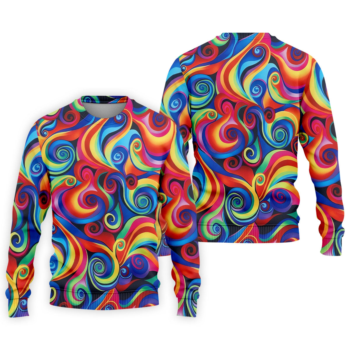 Colorful Rainbow Swirl Abstract Golf Shirt, Men's Golf Shirt, Golf Polo Shirts For Men, Men's Golf Apparel