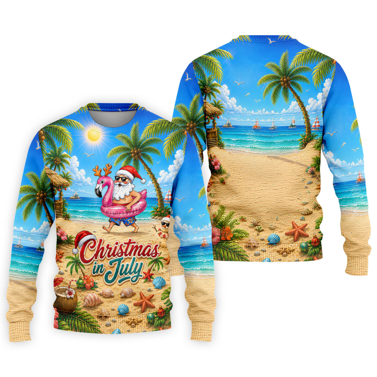Santa Christmas In July Beach Golf Shirt, Christmas Golf Shirt, Golf Apparel For Men