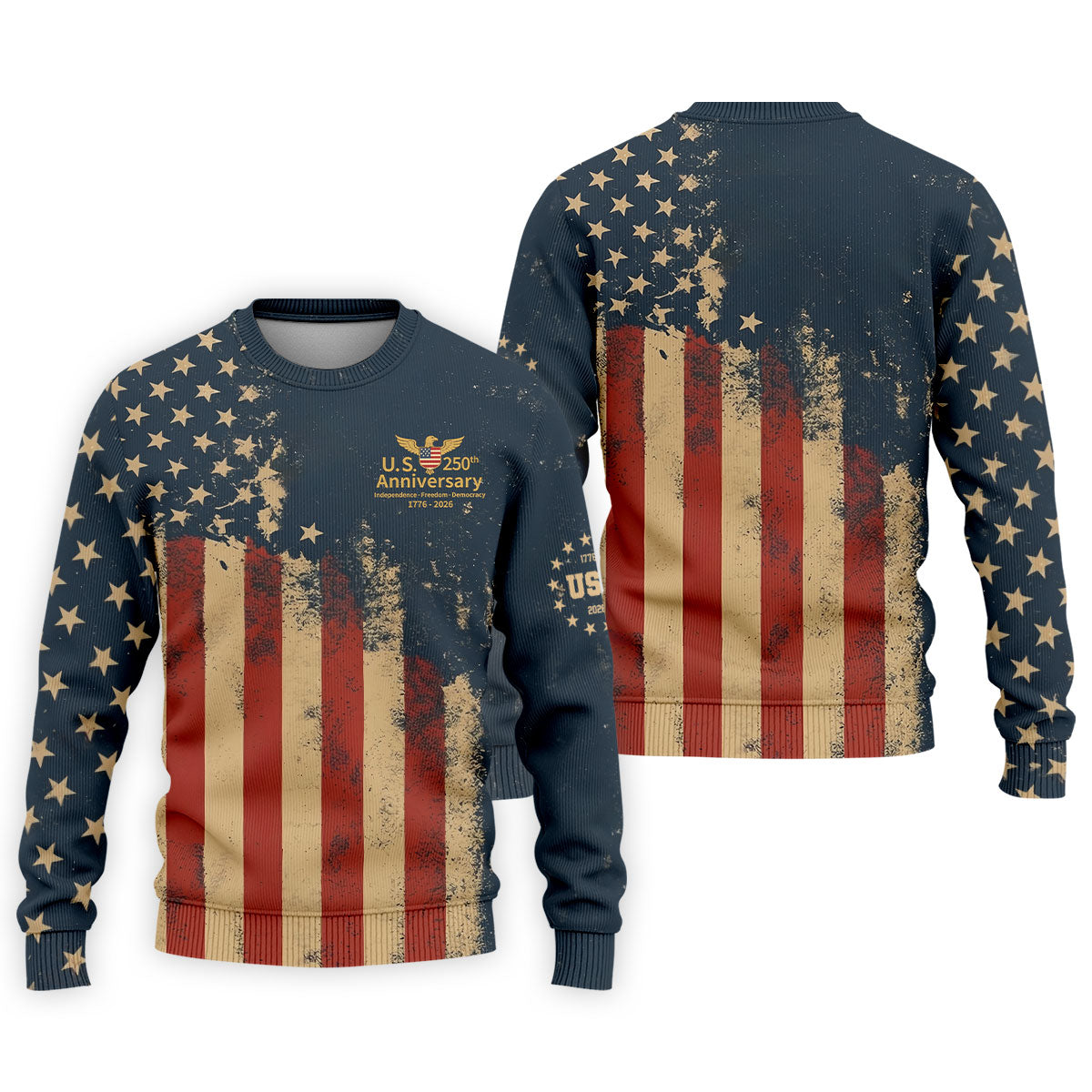 US 250th Anniversary Independence Freedom Democracy Men's Golf Polo Shirts, 4th Of July Patriotic Golf Shirt