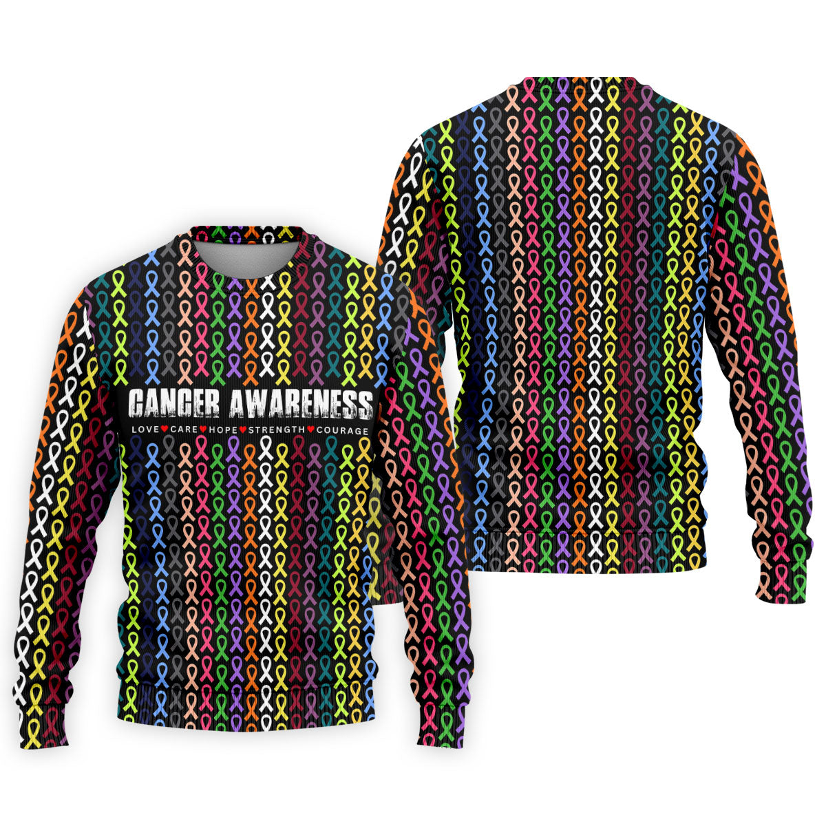 Multicolor Ribbon Cancer Awareness Polo Shirt, Men's Golf Shirt, Mens Golf Apparel