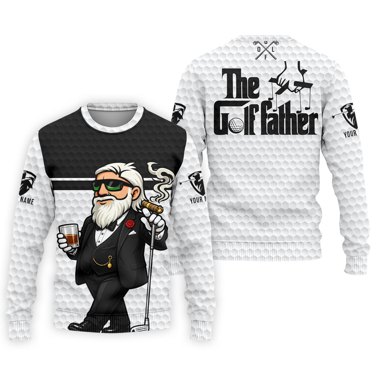 The Golf Father Golf Man Golf Ball Pattern Funny Golf Shirts, Father's Day Golf Shirt, Golf Gift For Dad