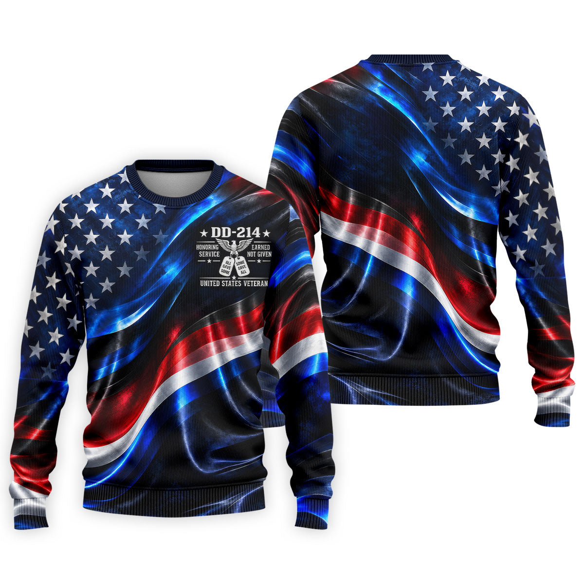 DD-214 Metallic USA Flag Golf Polo Shirt, Veterans Day Shirt, Golf Shirts For Men