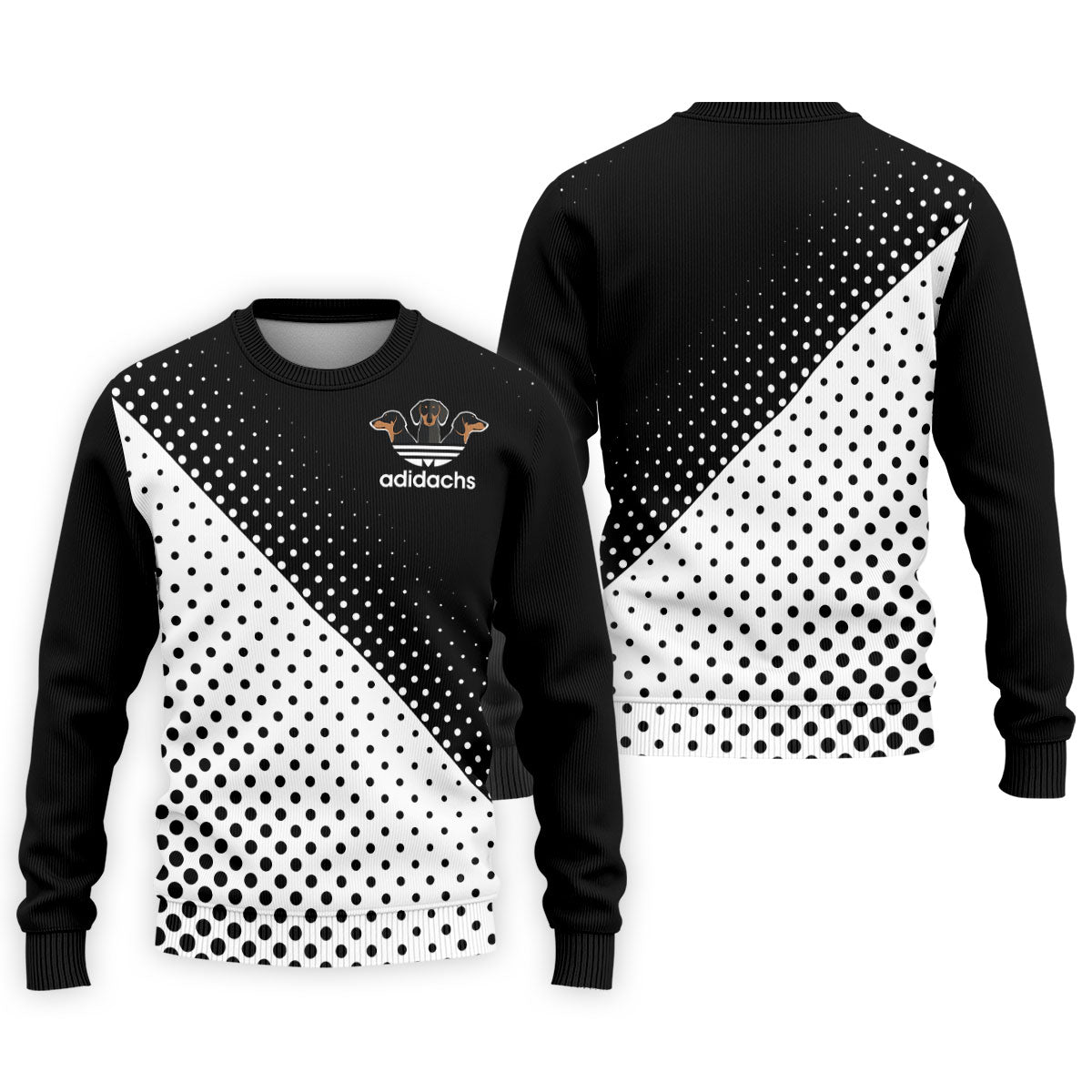 Adidachs Funny Dachshund Black Golf Shirt, Men's Funny Golf Shirts, Polo Shirts For Men