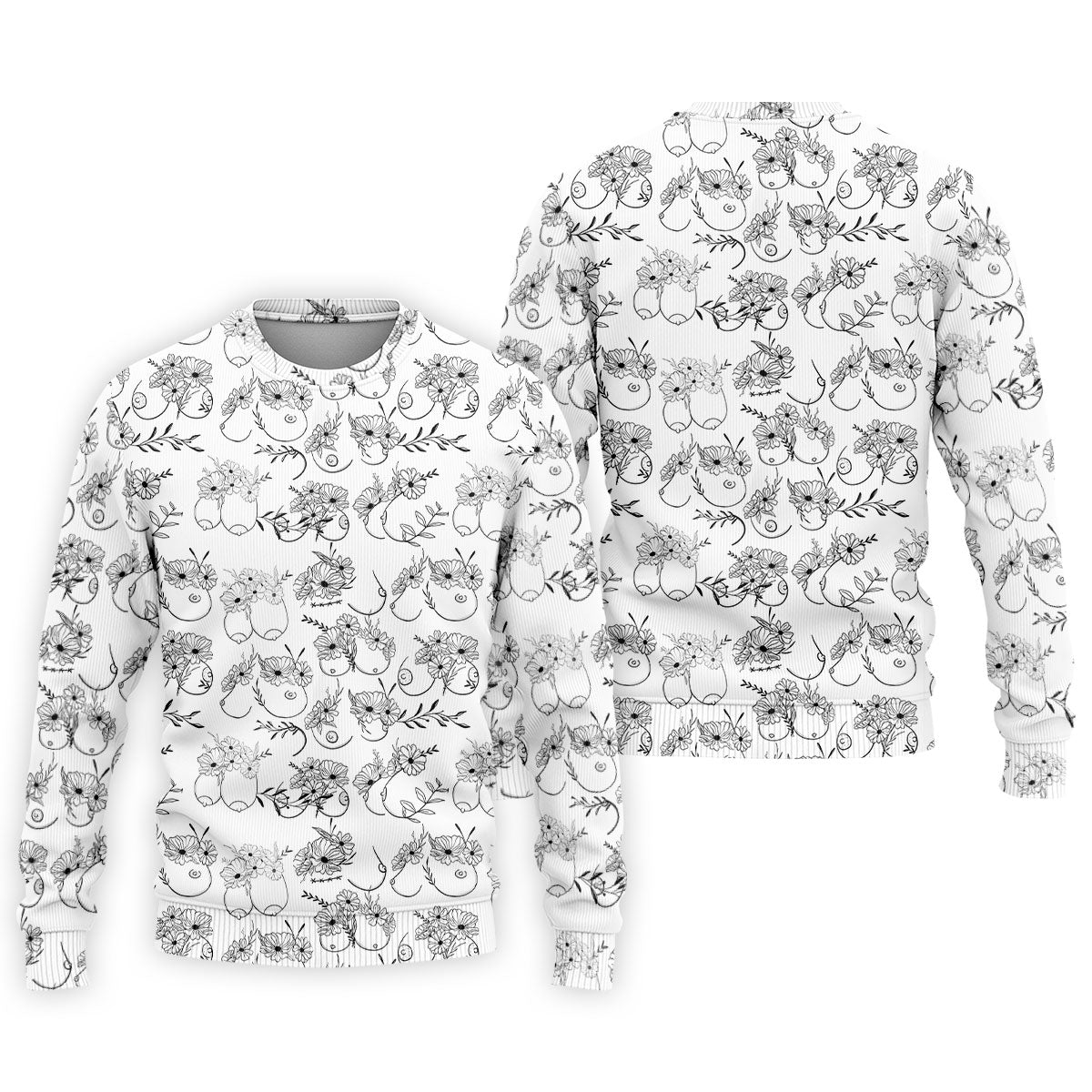Floral Boobs Line Art Golf Polo Shirt, Men’s Golf Polo, Golf Tops For Men