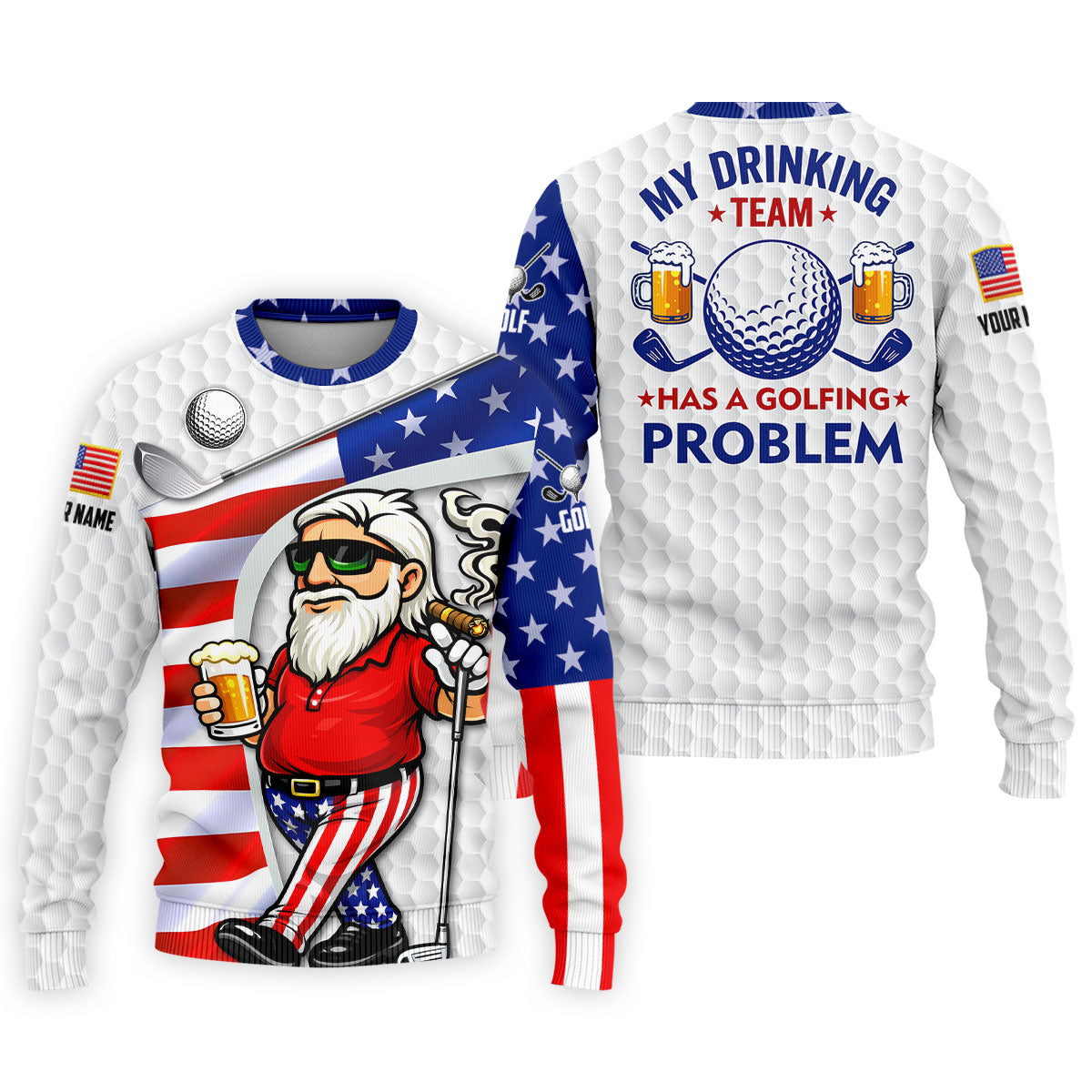 My Drinking Team Has A Golfing Problem Funny 4th Of July Golf Shirt, 250 Years Golf Shirts For Men
