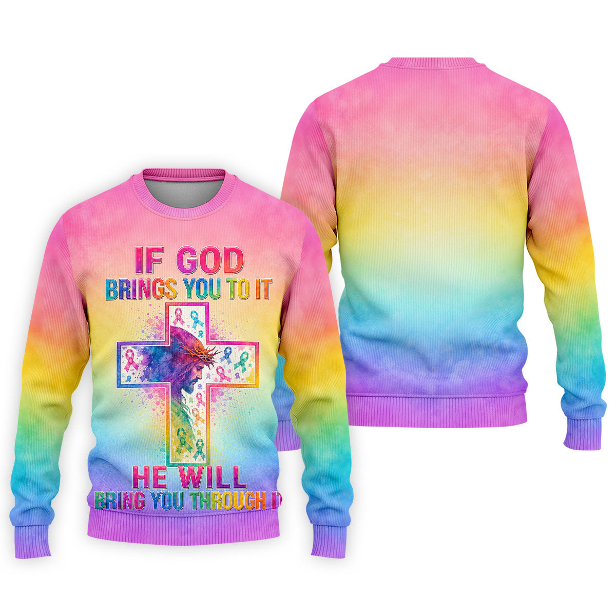 If God Brings You To It Cancer Cross Polo Shirt, Mens Golf Polo, Golf Apparel For Men