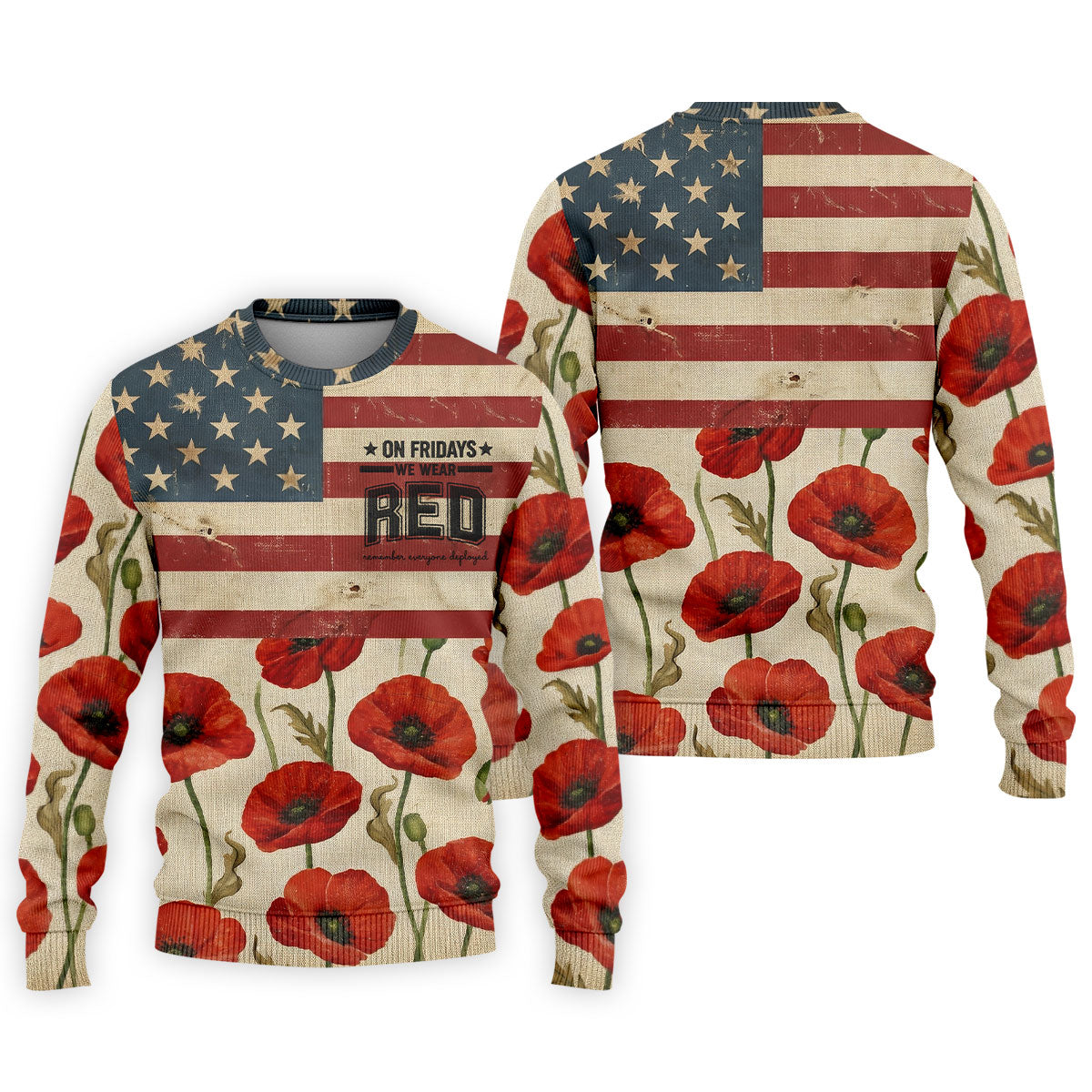 On Fridays We Wear RED Poppies US Flag Golf Shirts, 250 Years Patriotic Golf Shirts For Men