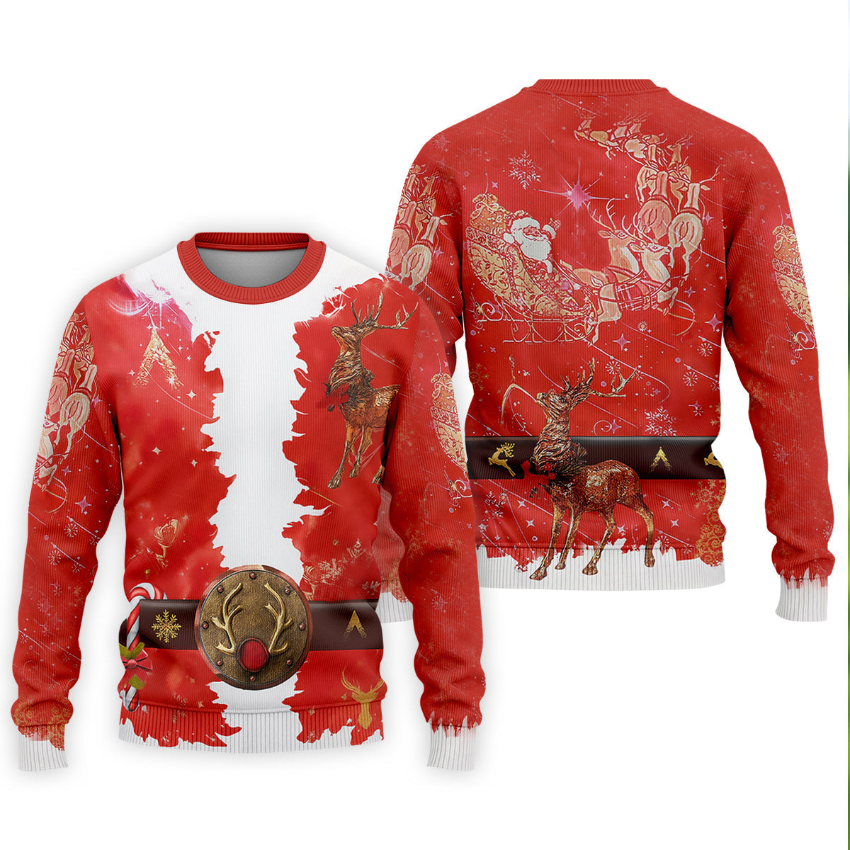 Santa Claus Christmas Print Fun Golf Shirts For Men, Christmas Golf Shirt, Polo Shirts For Men, Golfing Apparel