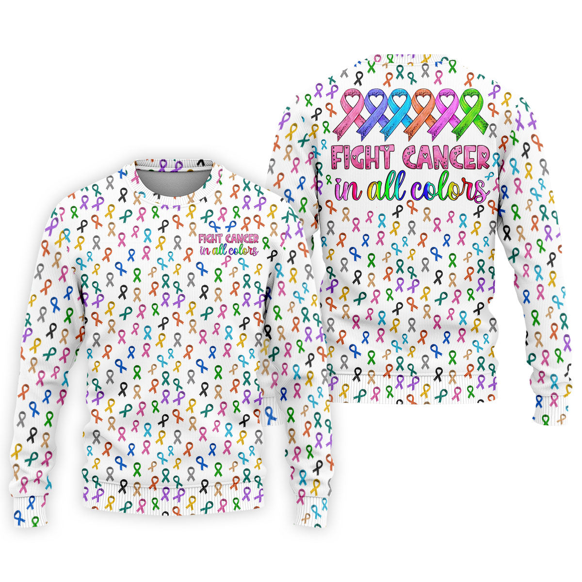 Fight Cancer In All Color Men's Golf Shirt, Cancer Awareness Shirt, Cancer Survivor Shirt, Golf Gift For Men