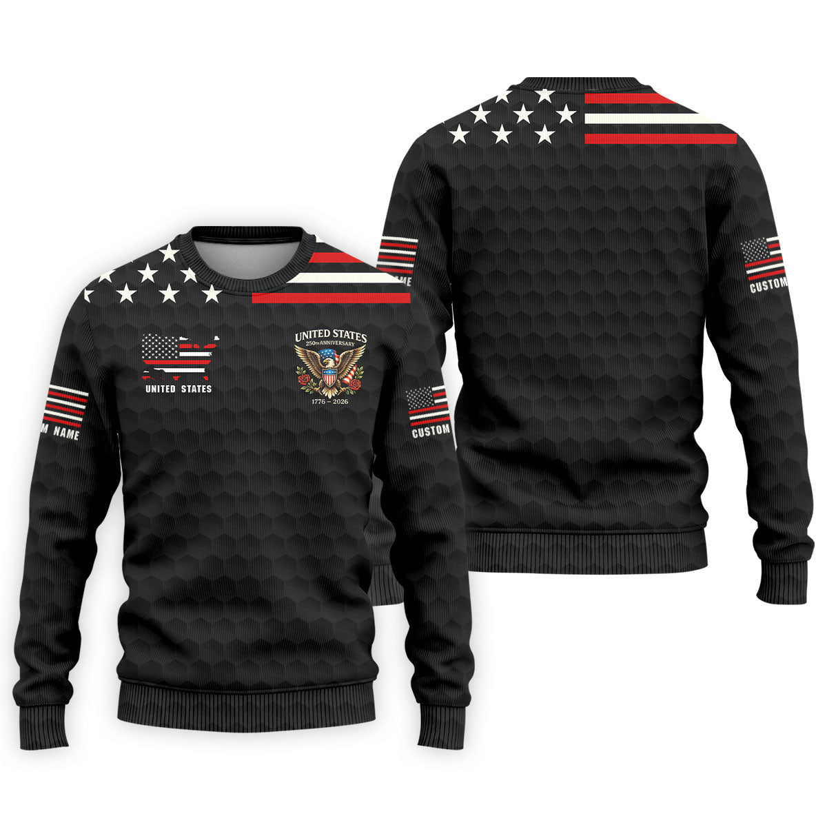 250th Anniversary Bald Eagle And Roses Black Golf Shirt, Patriotic 4th Of July Golf Shirts For Men