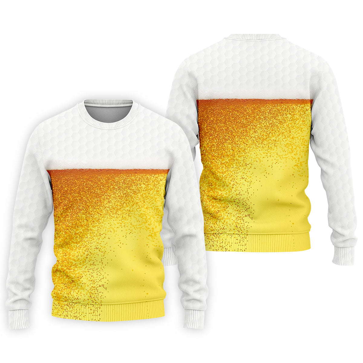 Cold Beer Print Golf Shirt, Beer Glass Pattern Design, Golf Shirts For Men