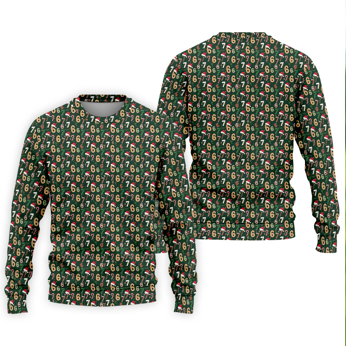 Six Seven Funny Christmas Green Golf Tops For Men, Christmas Golf Shirt, Men Golf Apparel