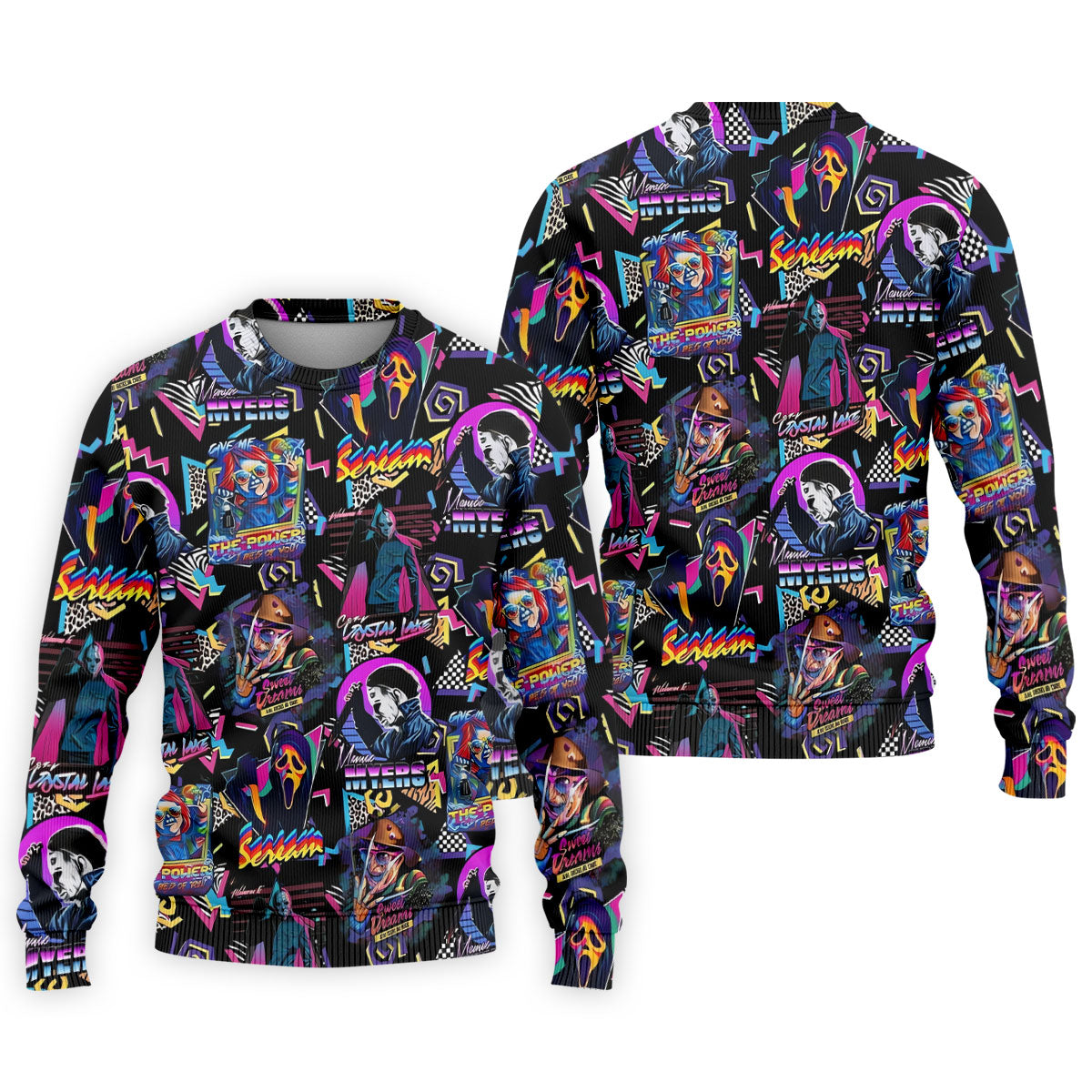 Retro Halloween Horror Character Hawaiian Golf Shirt, Men's Golf Shirt, Golf Polo Shirts For Men