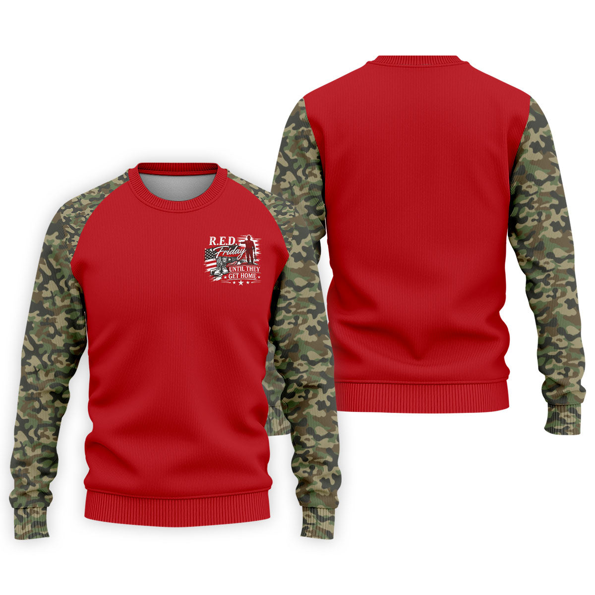 RED Friday Untill They Get Home Red Camo Golf Shirt, Veteran Memorial 250 Years Polo Shirts For Men